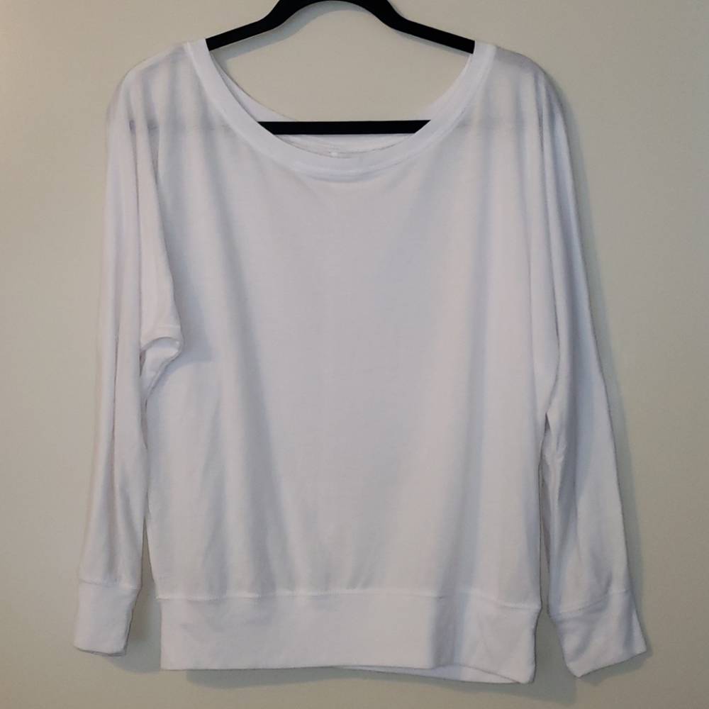 White scoop neck top